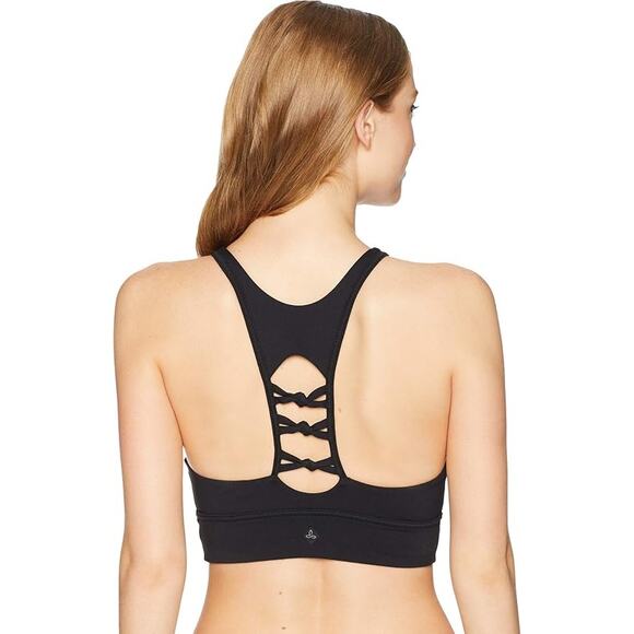 PRANA Women's Itzel Sports Bra Size Small Solid Black - Picture 3 of 3